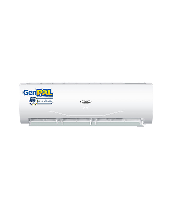Haire Thermocool 1HP GenPAL Inverter Air Conditioner, helps you save up to 70% on power consumption and works well on small small generator (< 0.9kVA)